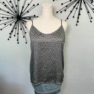 Le Lis gray polka dot cami silky slip tank minimalist Y2K